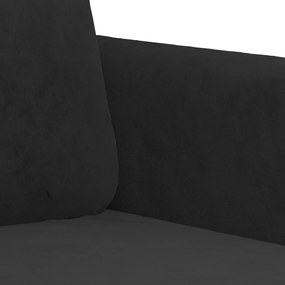 3 pcs conjunto de sofás veludo preto