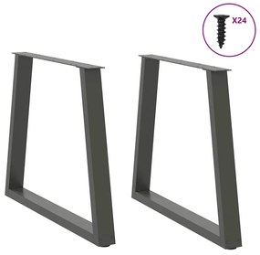 Mesa de jantar pernas 2pcs forma V 70x(72-73,3)cm aço antracite