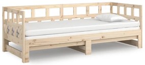 Sofá-cama de puxar 2x(90x200) cm pinho maciço