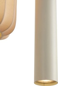 Candeeiro Pendente Japandi Bege 7 Luzes - Pluni Tuba