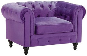 Poltrona em veludo violeta CHESTERFIELD Beliani