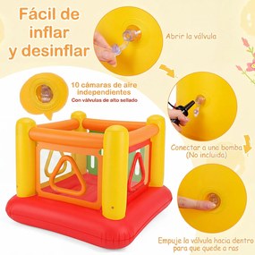 Parque Infantil Insuflável 3 em 1, 160 x 160 x 125 cm, PVC Reforçado, Multicolor 1