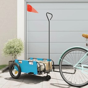 vidaXL Reboque de bicicleta tecido oxford/ferro azul