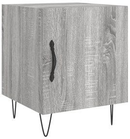 Mesa cabeceira 2pcs 40x40x50 cm madeira processada cinza sonoma