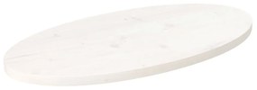 824316 vidaXL Tampo de mesa oval 70x35x2,5 cm pinho maciço branco