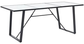 vidaXL Mesa de jantar 200x100x75 cm vidro temperado branco