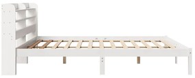 Cama sem colchão 200x200 cm madeira de pinho maciça branco