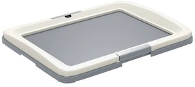 PawHut Tabuleiro para Resguardos de Cães Sanita para Cães com Bandeja para Treino em Exterior e Interior 63x48,5x6 cm Cinza