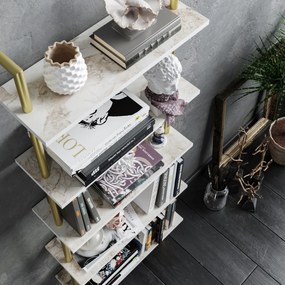 Estante Paula – Branco e Dourado – 60 cm x 174 cm x 22 cm
