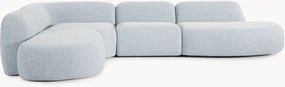 Sofá de canto modular XL em bouclé com chaise longues Wolke