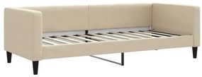 Sofá-cama com colchão 80x200 cm tecido cor creme