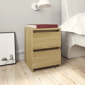800520 vidaXL Mesa de cabeceira 2 pcs 30x30x40 cm contrap. carvalho sonoma