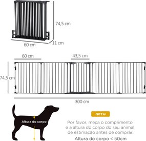PawHut Barreira de Segurança para Animais de Estimação Barreira Dobráv
