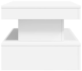 Mesa de centro com luzes LED 90x50x40 cm branco