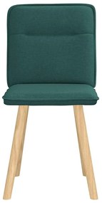Cadeiras de jantar 2 pcs tecido verde-escuro