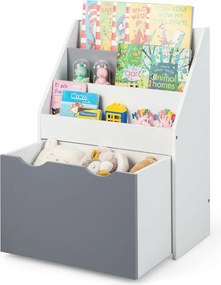 Estante Infantil com Gaveta "Luna" - Organizador de Brinquedos com Rod