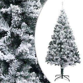 vidaXL Árvore de Natal artificial c/ flocos de neve 180 cm PVC verde
