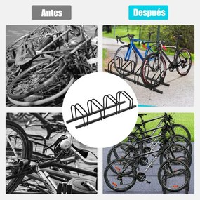 Suporte estacionamento de bicicletas para 4 bicicletas para casa Jardim Parque Garagem 120 x 32,5 x 26 cm Preto