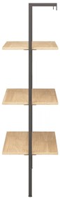 Unidade 3 prateleiras 64x35x120,5 cm castanho-claro e preto
