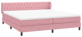 Cama com molas/colchões 180x220 cm veludo rosa