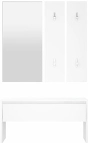 Conjunto de móveis de corredor derivados de madeira branco