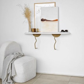 Prateleira de Parede Lierre – Dourada e Branca – 99 cm