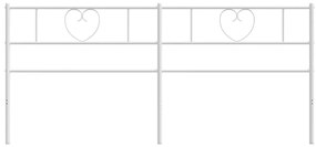 Cabeceira de cama 180 cm metal branco