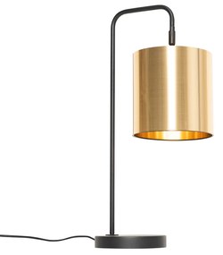 Candeeiro de mesa moderno preto com dourado - Lofty Moderno
