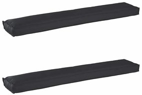 Almofadas de Palete para Banco 2 pcs Preto 200x40x8 cm Tecido Oxford