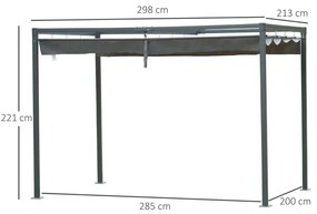 Pérgola com Toldo Retrátil - 3x2m