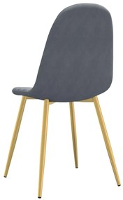 Cadeiras de jantar 4 pcs veludo cinzento-escuro