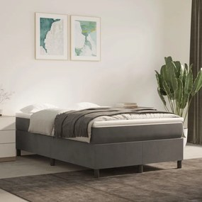 Estrutura de cama sem colchão 120x200 cm veludo cinzento-escuro