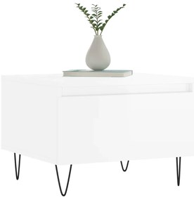 Mesas de centro 2pcs 50x46x35cm deriv. madeira branco brilhante