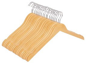 Conjunto de 20 cabides em madeira maciça 44 x 23,5 cm cor natural