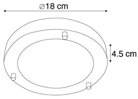 Plafon moderno aço IP44 - YUMA 18 Design,Moderno