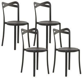 Conjunto de 4 cadeiras de plástico pretas CAMOGLI Beliani