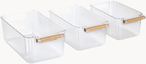 Caixas de arrumação com pegas de bambu Josie, conjunto de 3