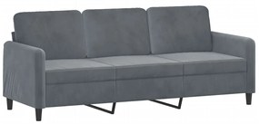 Sofá Amour Chaise Longue de 3 lugares - Em Veludo - Com Apóio de Pés -