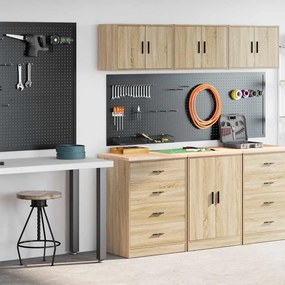 vidaXL Armários de garagem 2pcs derivados de madeira carvalho sonoma