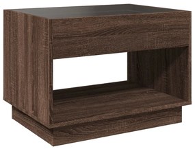 Mesa de centro luzes LED Infinity 70x50x50 cm carvalho castanho