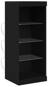 Buffet com Luzes LED Carvalho Preto 41x37x100 cm