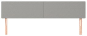 Cabeceira de cama 2 pcs tecido 90x5x78/88 cm cinzento-claro