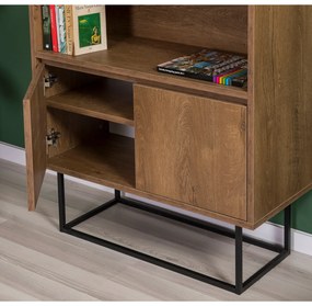 Conjunto de Mobiliário de Sala Laxus – Nogueira/Preto – 90x39x40 cm