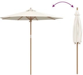 Guarda-sol de Jardim Creme Branco 240x260 cm Bambu