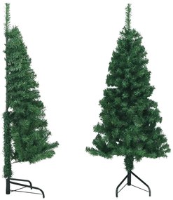 vidaXL Árvore de Natal artificial de canto 120 cm PVC verde