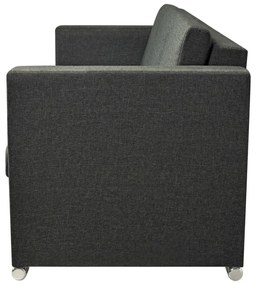 Conjunto de sofás, 2 pçs, tecido cinzento escuro