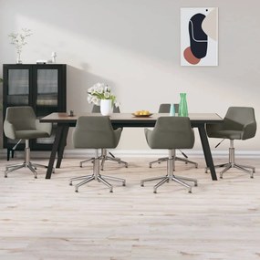 vidaXL Cadeiras de jantar giratórias 6 pcs veludo cinzento-escuro