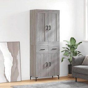 vidaXL Armário alto 69,5x34x180 cm derivados de madeira sonoma cinza