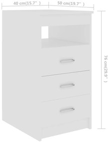 Secretária 140x50x76 cm contraplacado branco