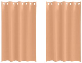 Cortinas 2 pcs Castanho-claro 175 x 140 cm Poliéster